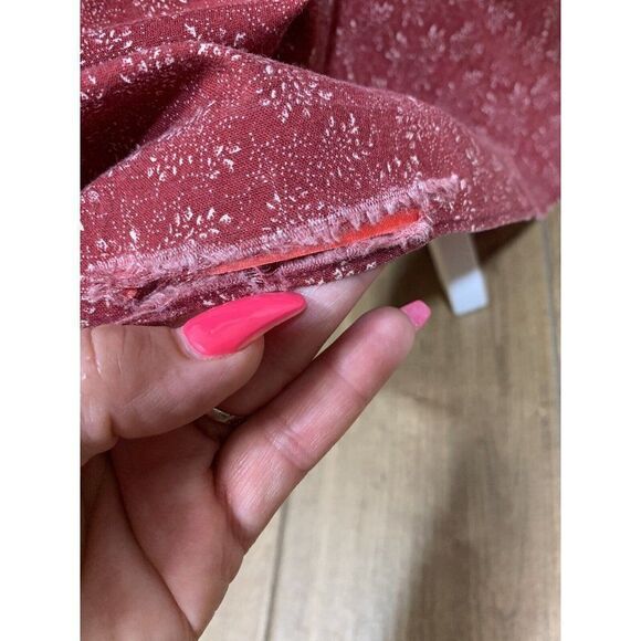 VTG 70s Lola Jrs. Hawaii Red Floral Hippie Chic Prairie Maxi Dress Eyelet Small - Picture 9 of 12